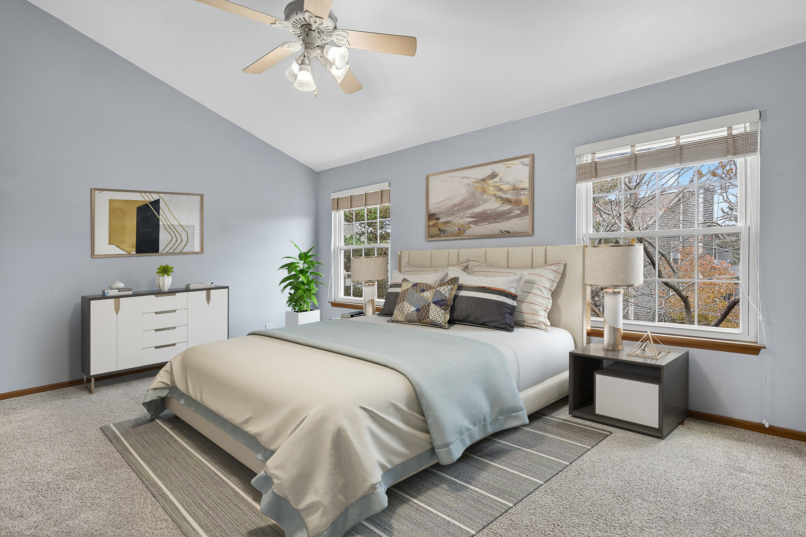 1176 Talbots Lane Elk Grove Village, IL 60007 - Photo 12 of 21 a spacious bedroom with a bed a dresser and next to a window