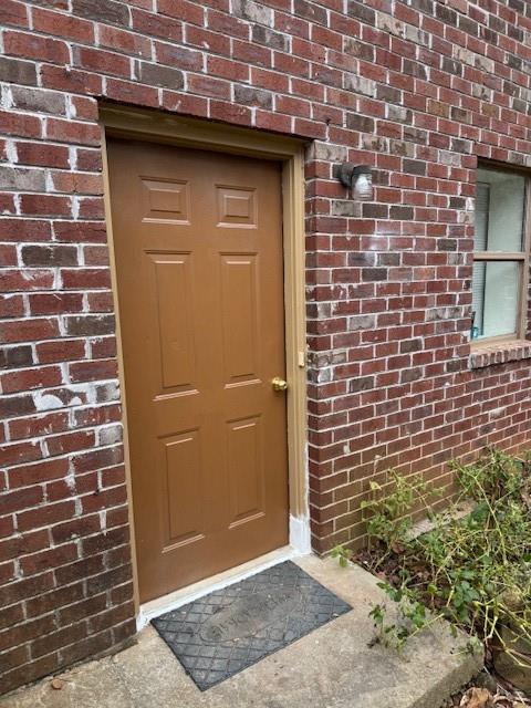 a view of a wooden door
