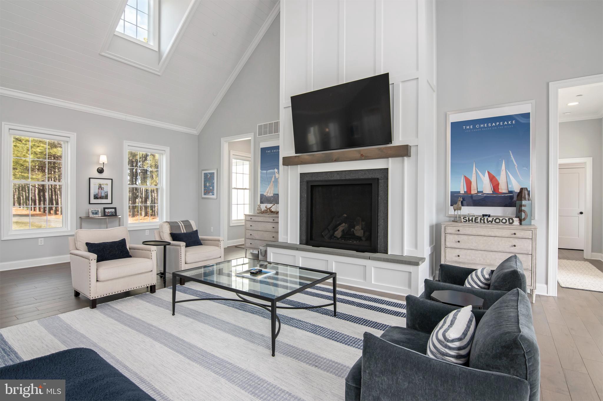 21825 Langdon Farm Road Sherwood, MD 21665 - Photo 28 of 47 a living room with furniture a fireplace and a flat screen tv