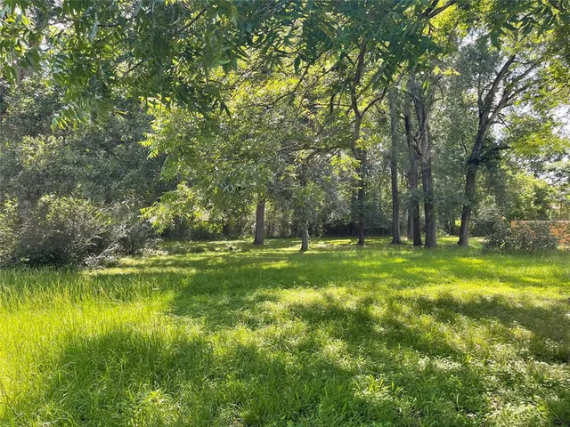 a view of yard with swimming pool and green space