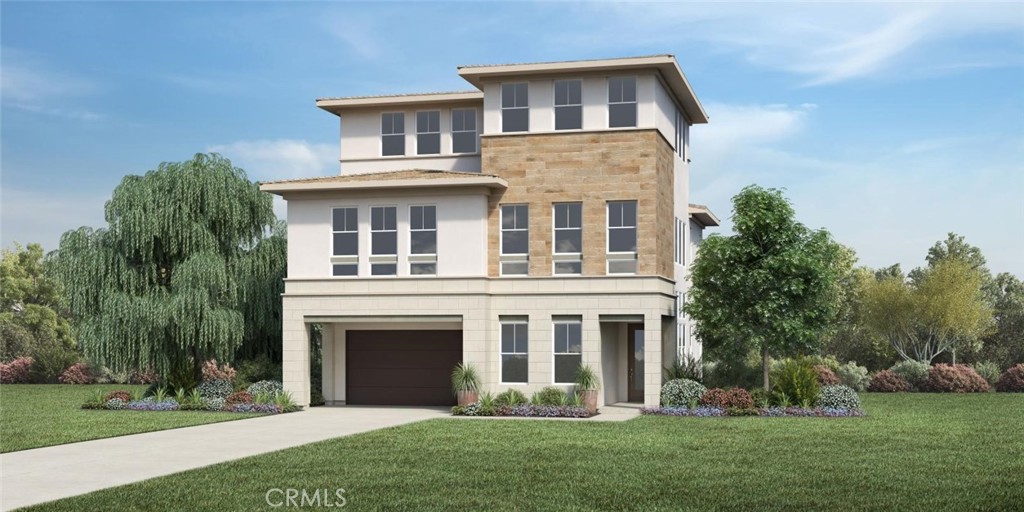 Front Elevation: Compass Coastal Contemporary. Photo of artist rendering, home is still under construction.
