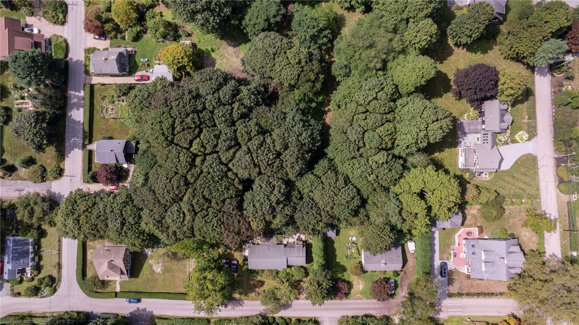Aerial directly over lot.