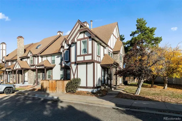 a view of a street with houses