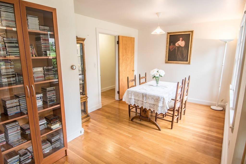 79 Park Street Dedham, MA 02026 - Photo 7 of 29 a dining room with furniture and a book shelf