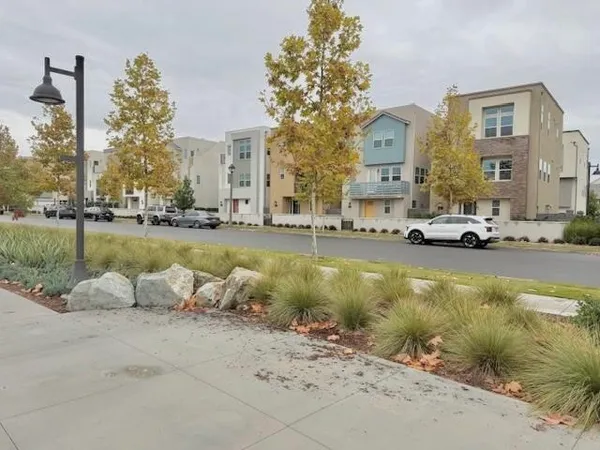 a view of a lake with houses