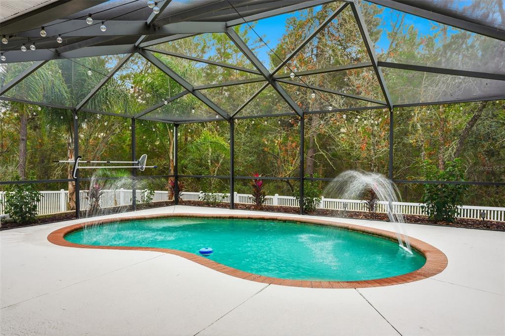 26 Statice Court Homosassa, FL 34446 - Photo 54 of 70 a view of a swimming pool with a yard chairs and table in the patio