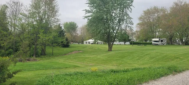 a view of outdoor space yard and garage