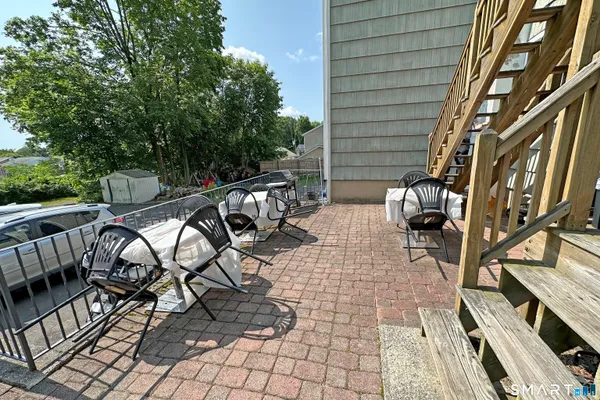 a view of an outdoor space with seating
