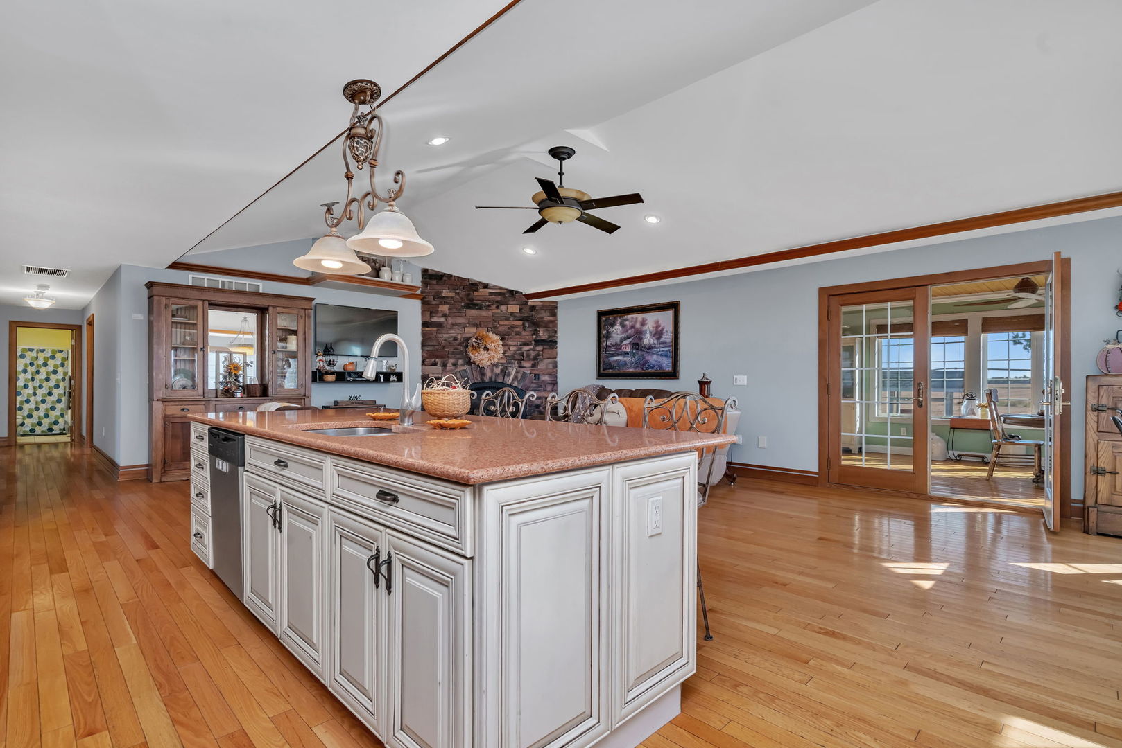 2624 East 21st Road Marseilles, IL 61341 - Photo 12 of 74 a view of living room with kitchen island furniture and wooden floor