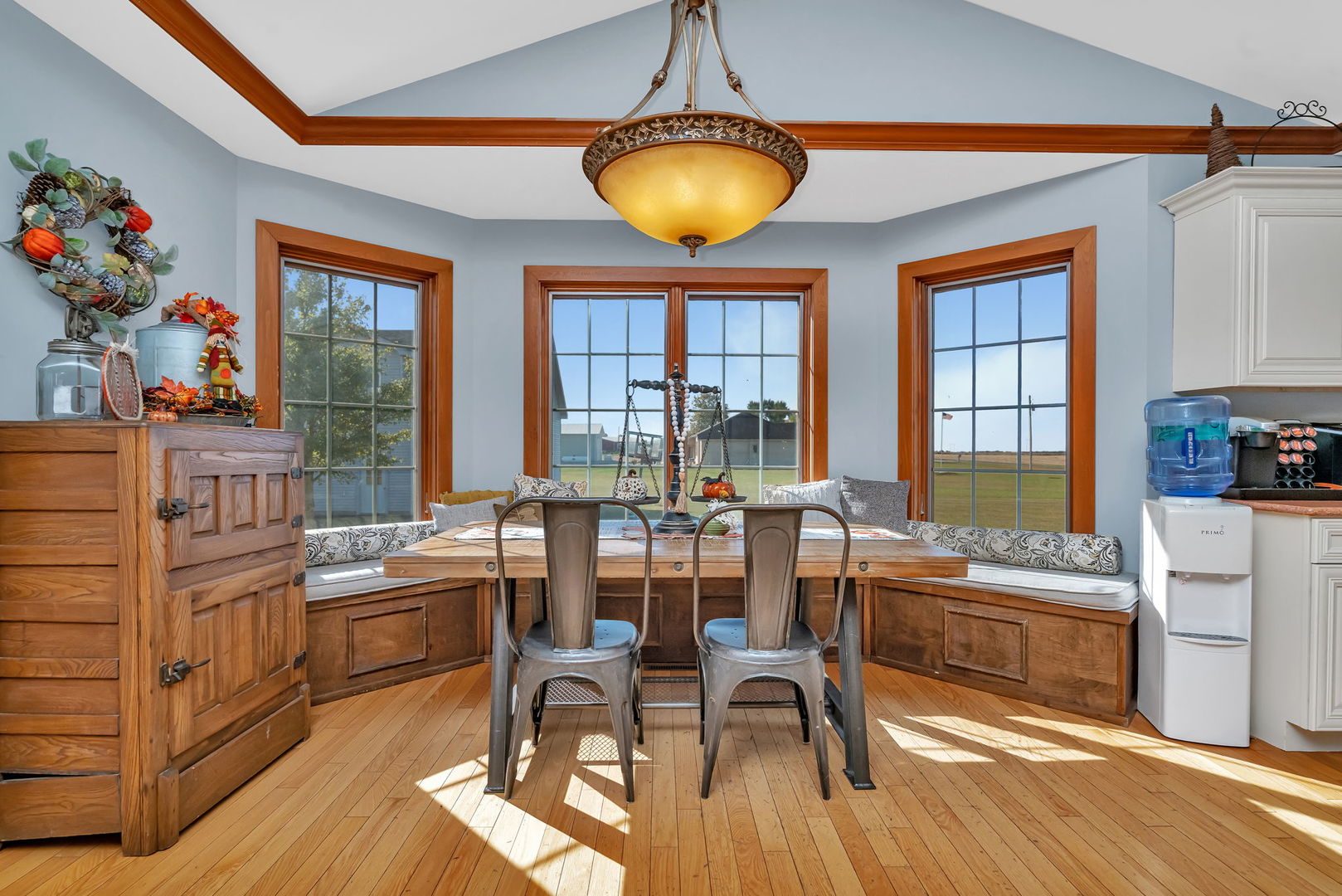 2624 East 21st Road Marseilles, IL 61341 - Photo 16 of 74 a view of a dining room with furniture a chandelier and wooden floor