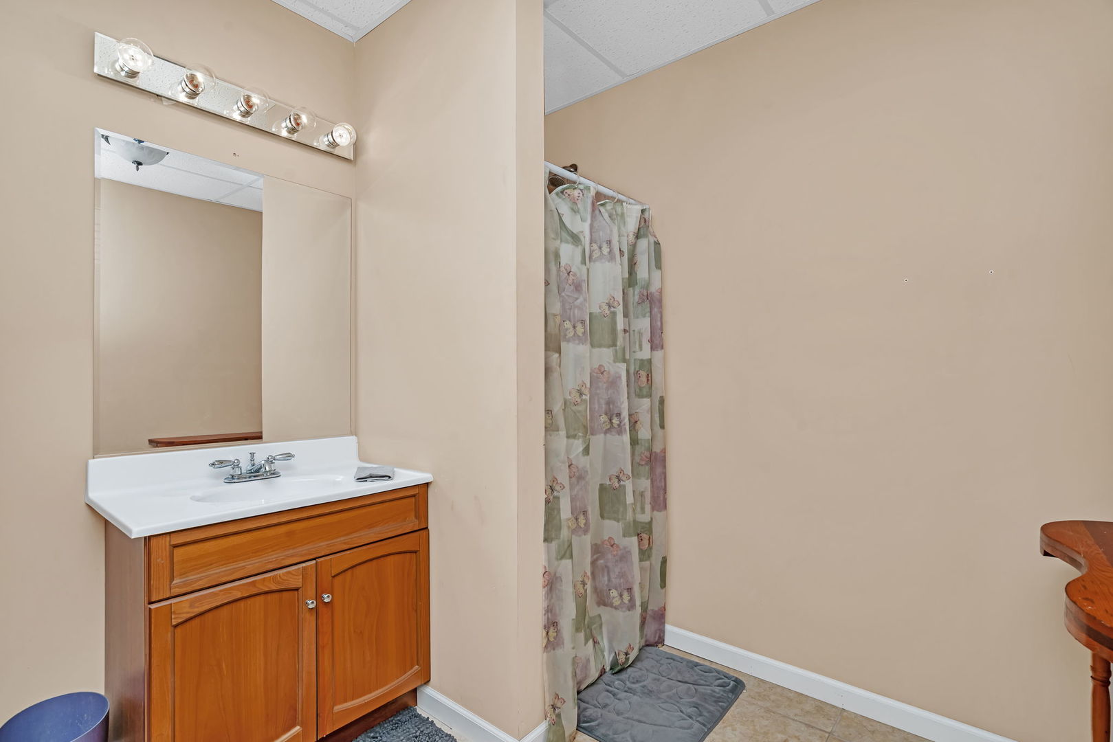 2624 East 21st Road Marseilles, IL 61341 - Photo 37 of 74 a bathroom with a sink a mirror and a shower