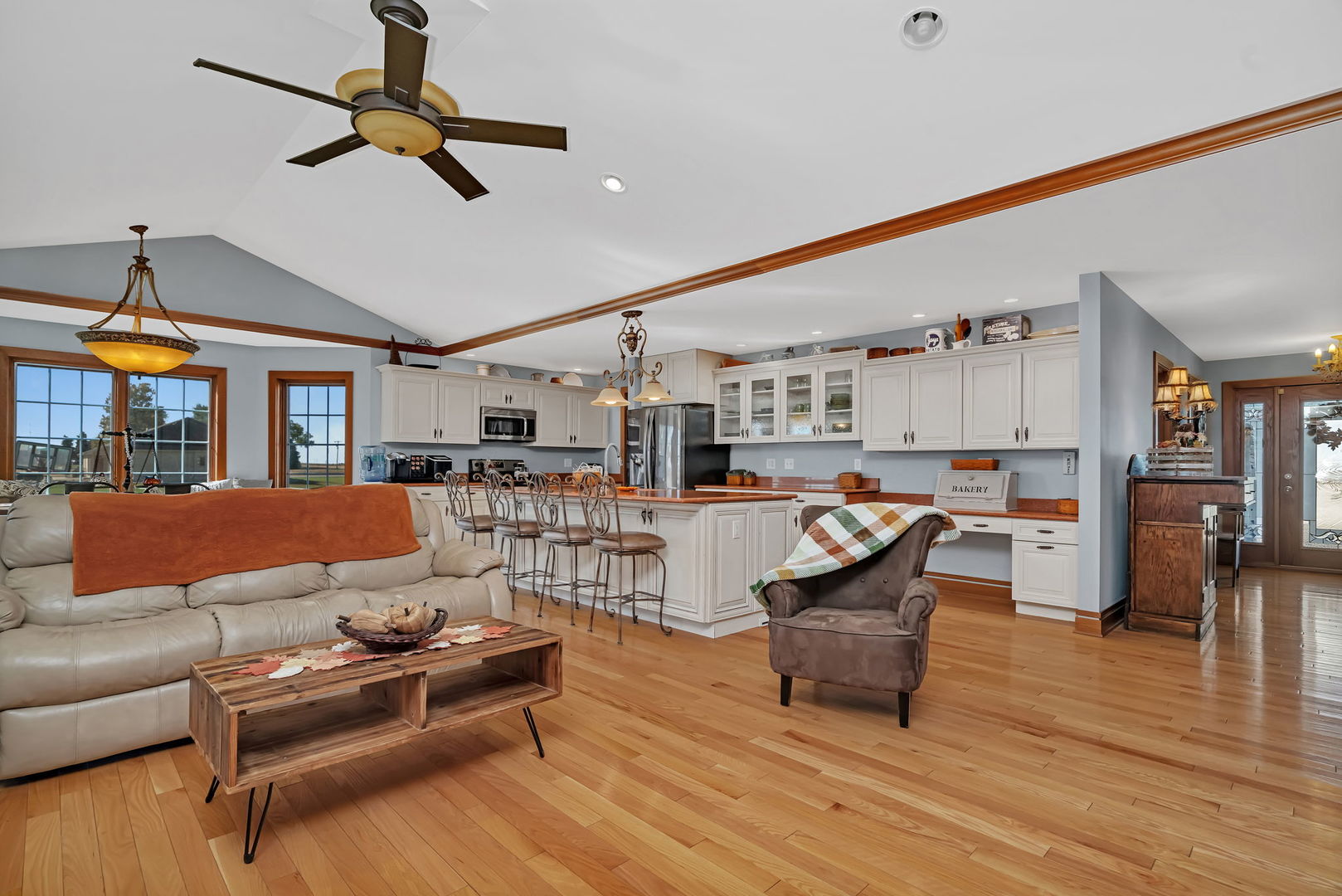 2624 East 21st Road Marseilles, IL 61341 - Photo 8 of 74 a living room with furniture kitchen view and a wooden floor