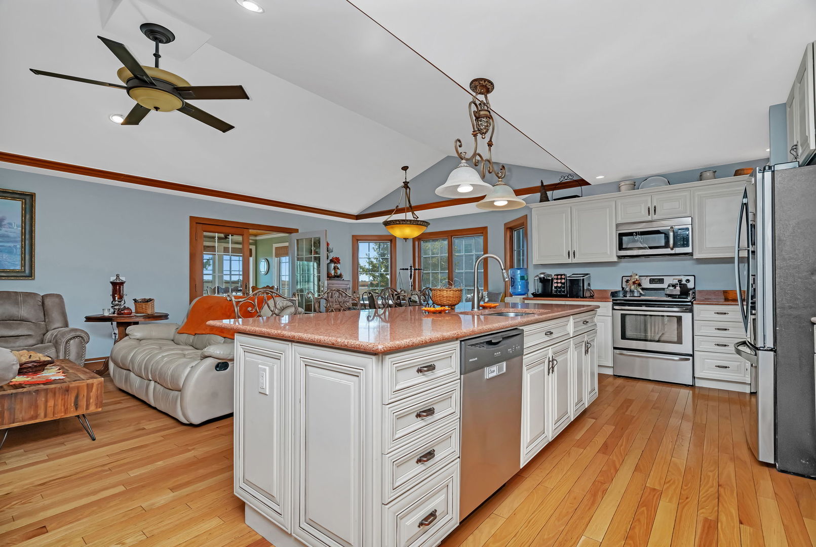 2624 East 21st Road Marseilles, IL 61341 - Photo 10 of 74 a kitchen with stainless steel appliances kitchen island granite countertop a stove and cabinets