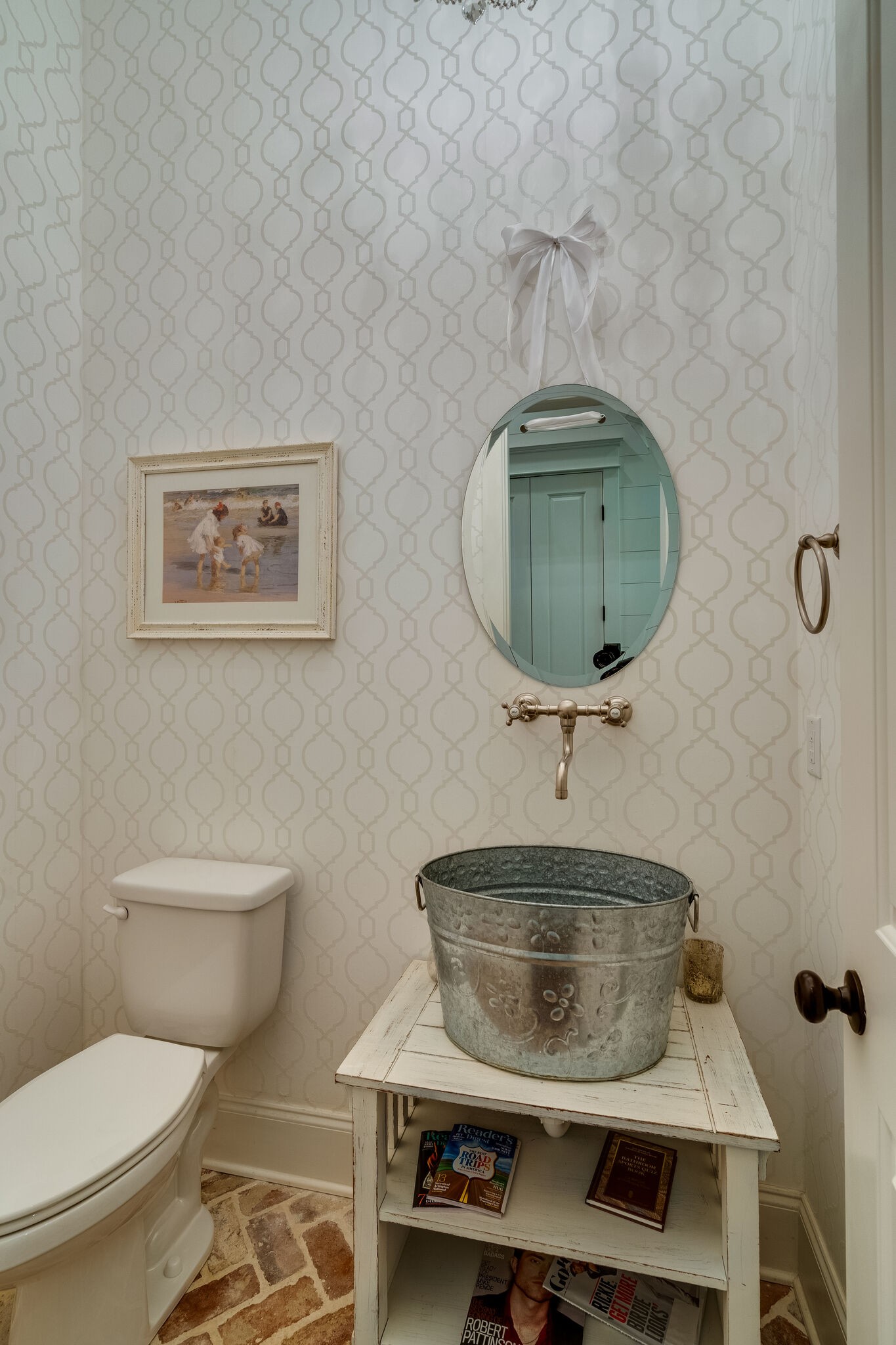 1453 Sneed Road West Franklin, TN 37069 - Photo 15 of 50 a bathroom with a toilet a sink and mirror