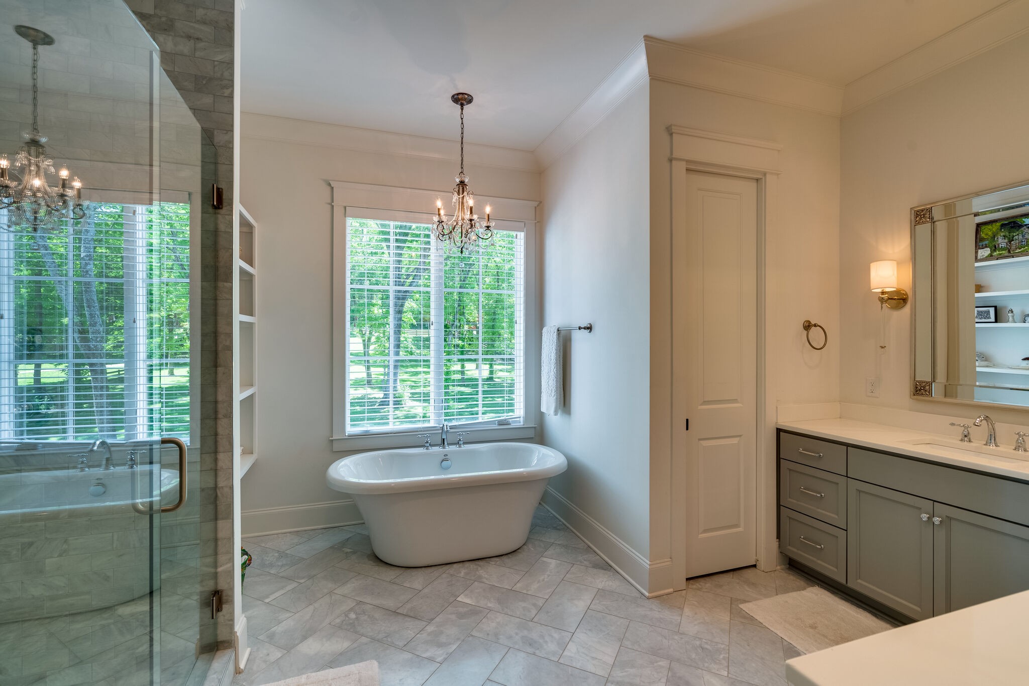 1453 Sneed Road West Franklin, TN 37069 - Photo 29 of 50 a spacious bathroom with a tub and shower