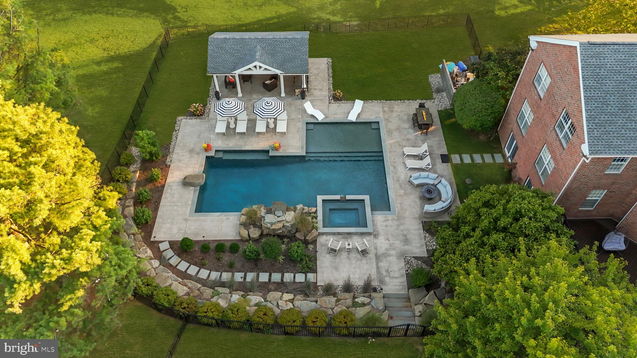7 Woodland Road Newtown, PA 18940 - Photo 127 of 137 an aerial view of a house with a yard basket ball court and outdoor seating