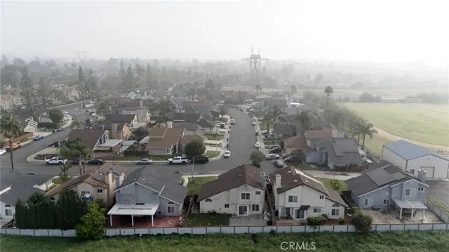an aerial view of multiple house