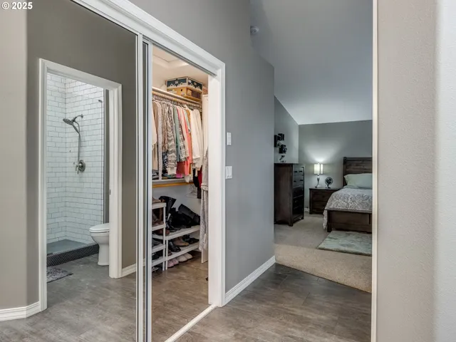 a bedroom and a walk in closet