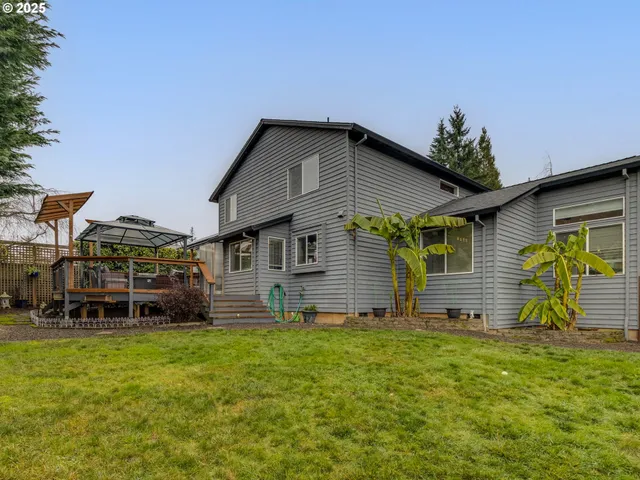 a house view with a garden space