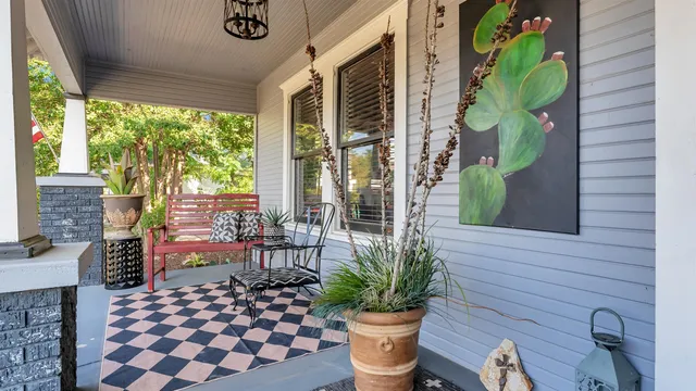 a outdoor view with a sitting space