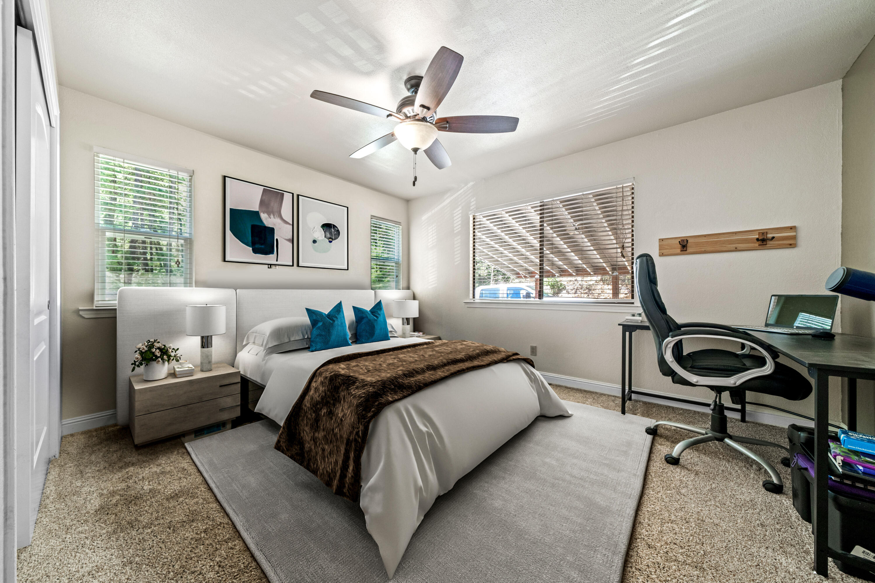 19610 Roaring Brook Way Lakehead, CA 96051 - Photo 29 of 58 a bedroom with a bed and a window