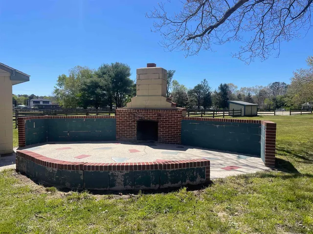 a view of a terrace with a garden