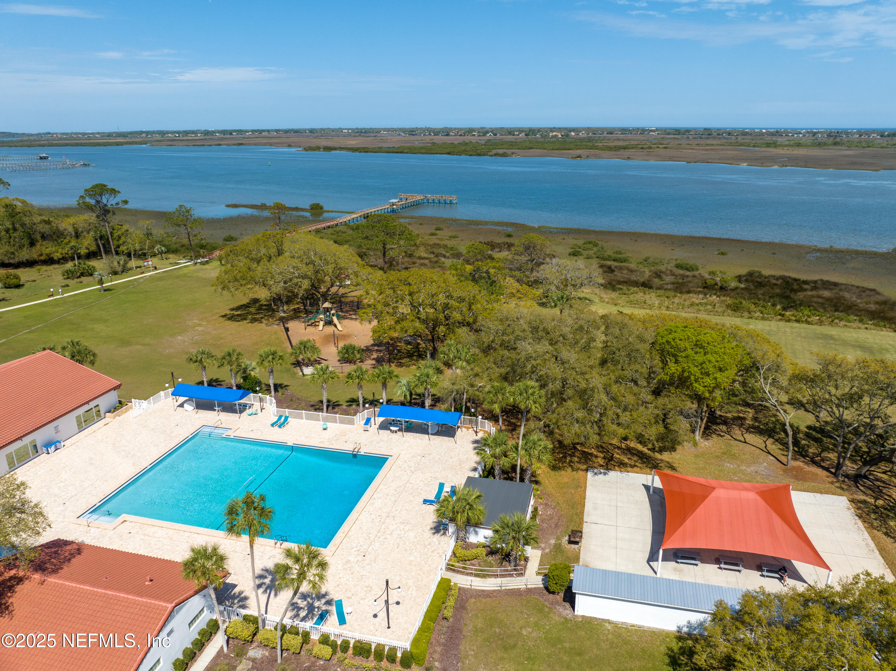 237 Marius Court St. Augustine, FL 32086 - Photo 34 of 45 an aerial view of ocean and residential houses with outdoor space