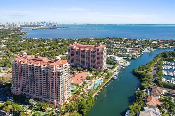 a view of a city with ocean