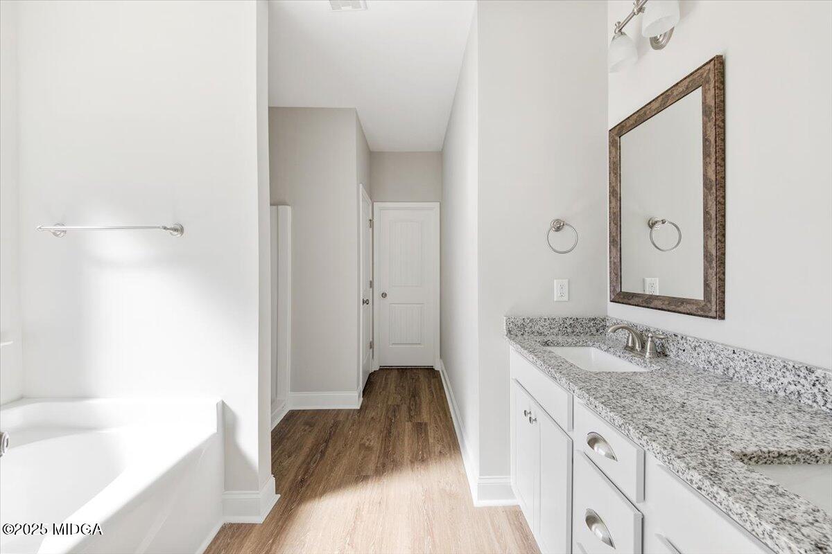 372 Walnut Grove Road Gray, GA 31032 - Photo 12 of 21 a en suite bathroom with a granite countertop sink and a bathtub