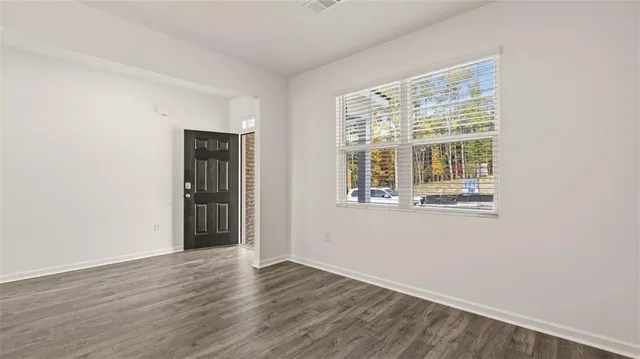 an empty room with a window