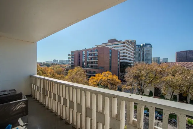 a view of balcony with city view