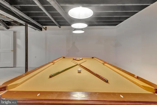 a room with a umbrella