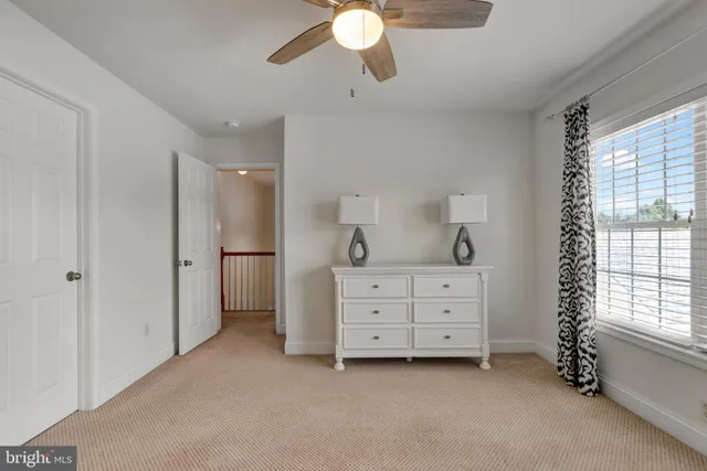 a room with closet and window