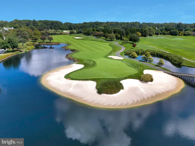 a view of a lake in middle of the town