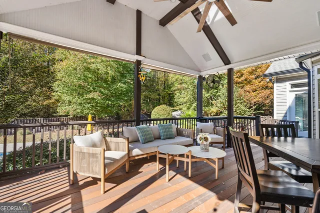 a outdoor space with furniture