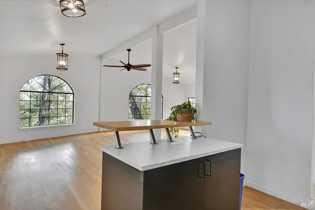 a view of a livingroom with furniture window and wooden floor