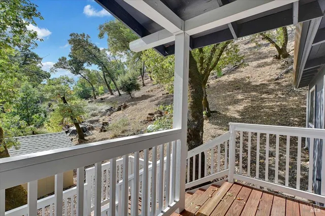 a view of a wooden deck