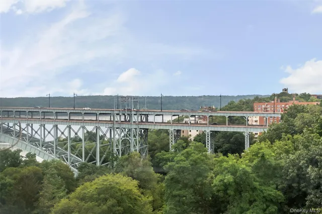 a view of a lake with a city