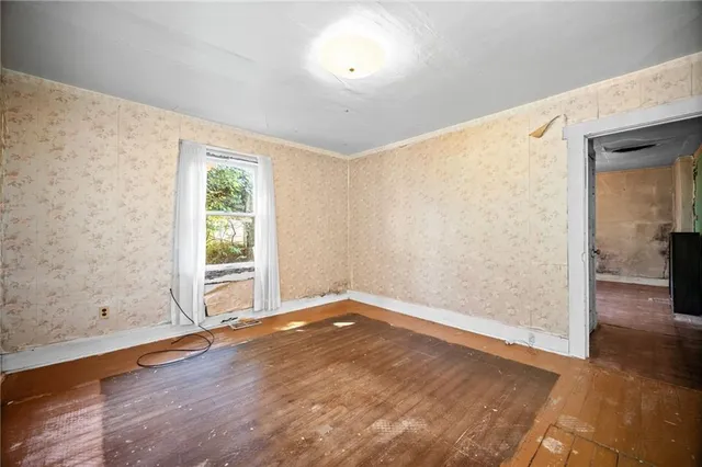 an empty room with a window