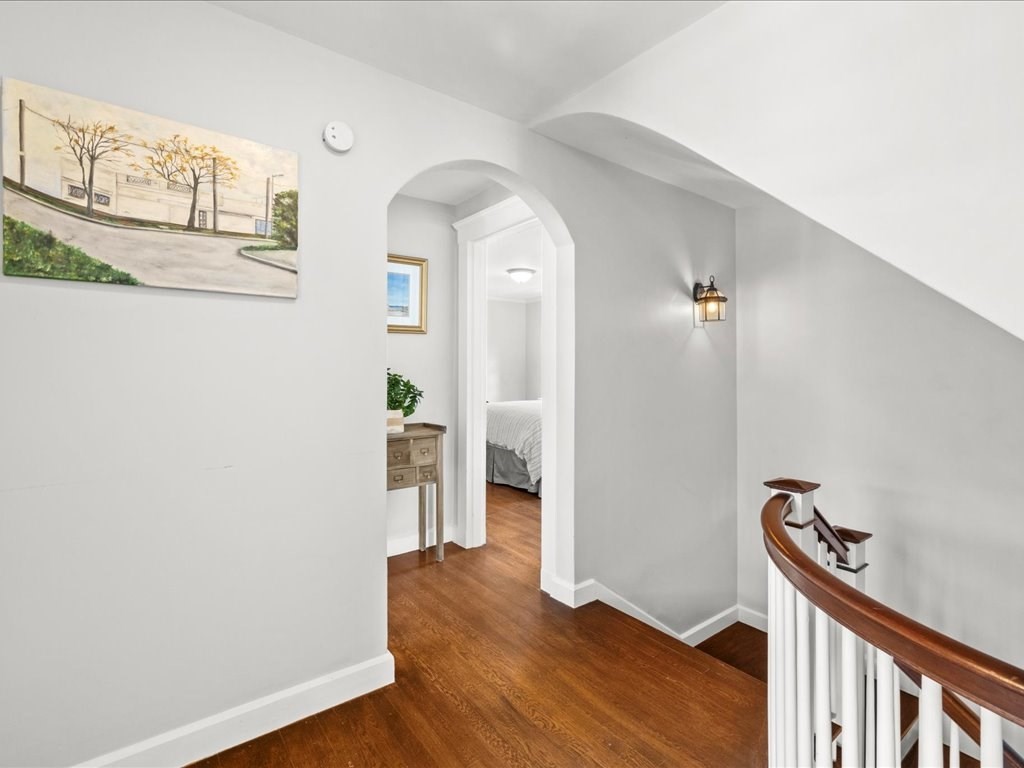 31 Estabrook Road Swampscott, MA 01907 - Photo 21 of 42 a view of a hallway view with wooden floor and staircase