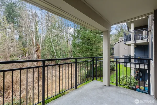 a view of balcony with porch