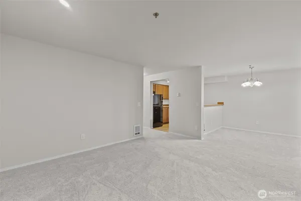 an empty room with an entryway