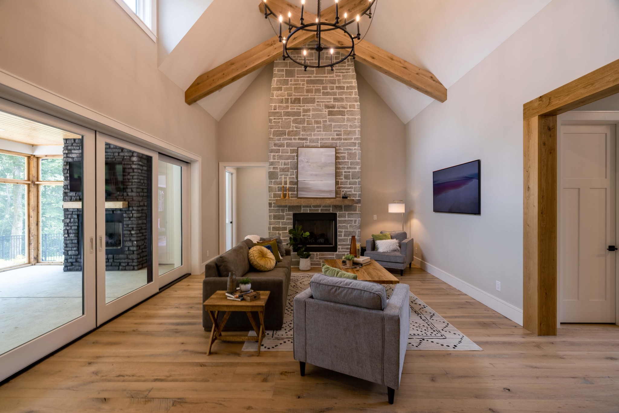 1442 Coleman Road Franklin, TN 37064 - Photo 9 of 63 a living room with furniture wooden floor and a fireplace