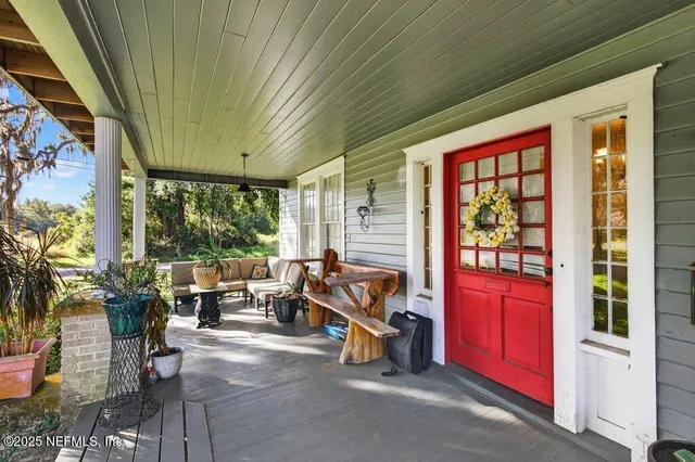 a living room with furniture