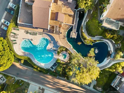 an aerial view of a house having outdoor space