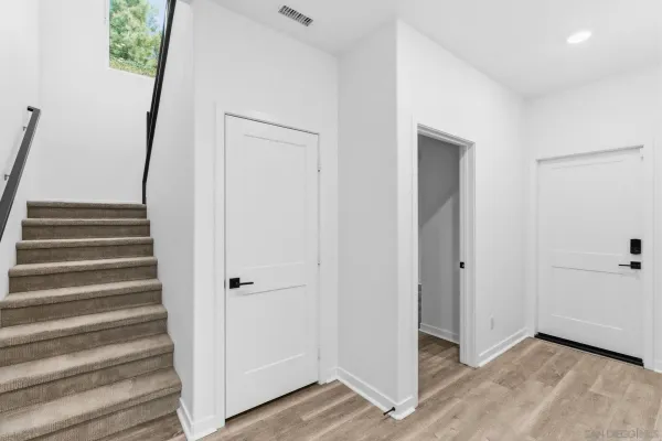 a view of an entryway with staircase