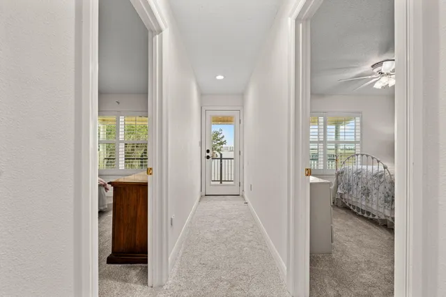 a view of a lake with a city