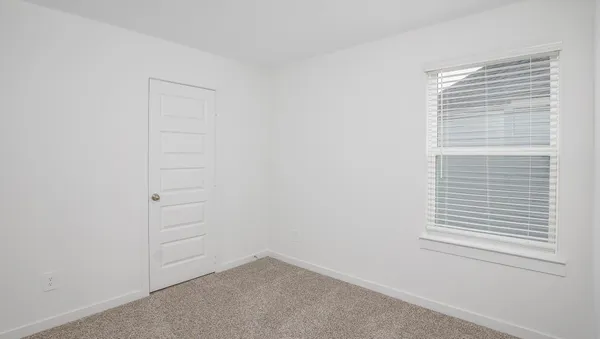 a view of a small space with a window