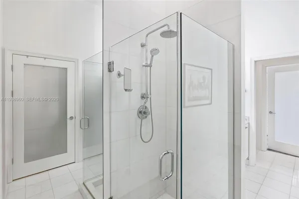 a bathroom with a shower