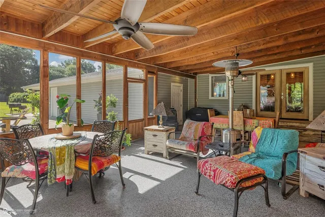 a outdoor space with furniture